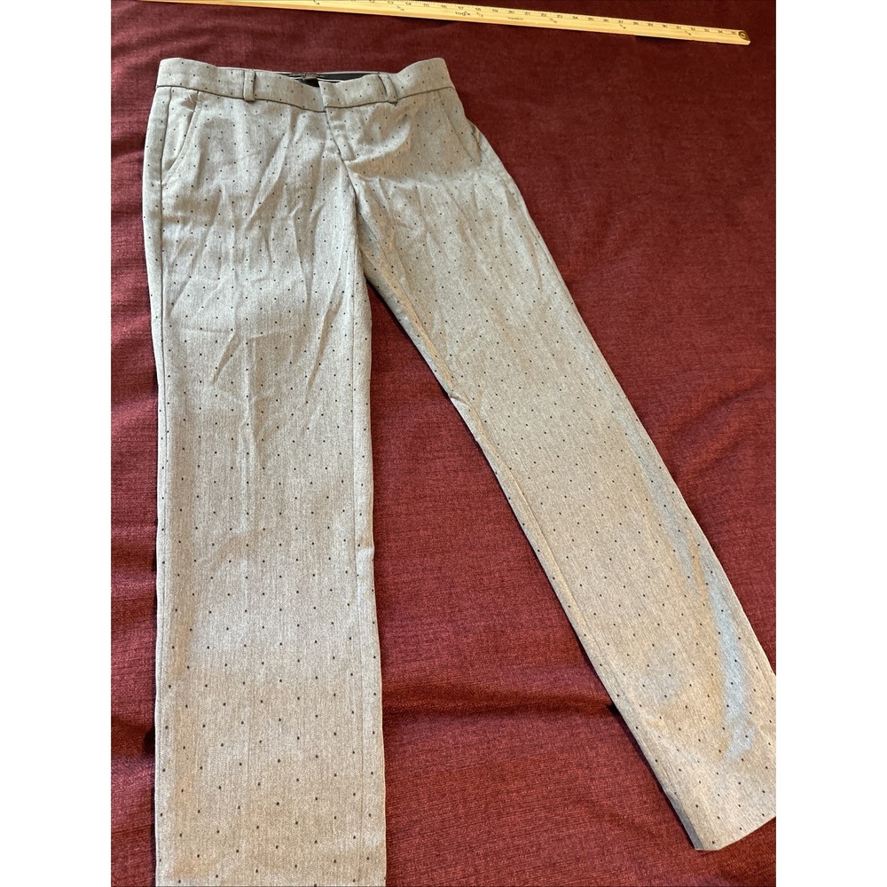 Banana Republic Ryan Women Pants Size 00 Petite Grey/black Dots